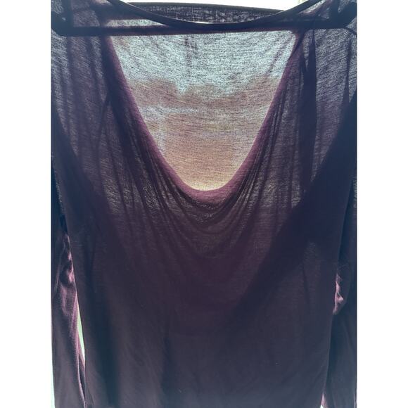 4 for $10 Gap Maroon Yoga V Back Long Top L - Picture 1 of 4